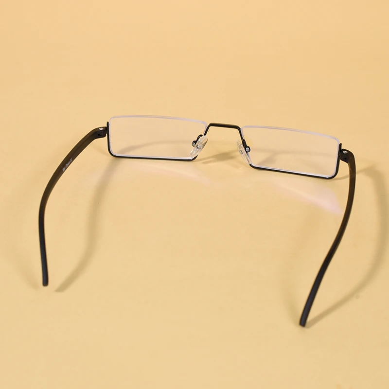 Metall Anti-Blau Licht Lesebrille Männer Halb Rahmen Brillen Männlichen Brillen Mit Fall + 125 + 175 + 225 + 275 + 300 + 350 – Detail 6