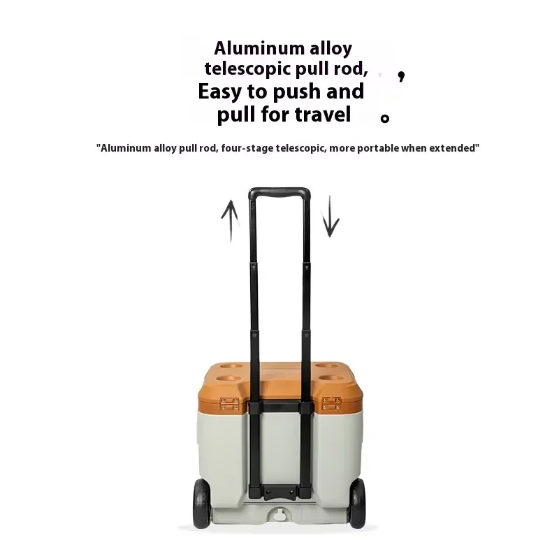 30L 52L Portable Car Refrigerator Cooler Warmer Box With Wheels Trolley Outdoor BBQ Fresh-Keeping Storage Fridge view 2