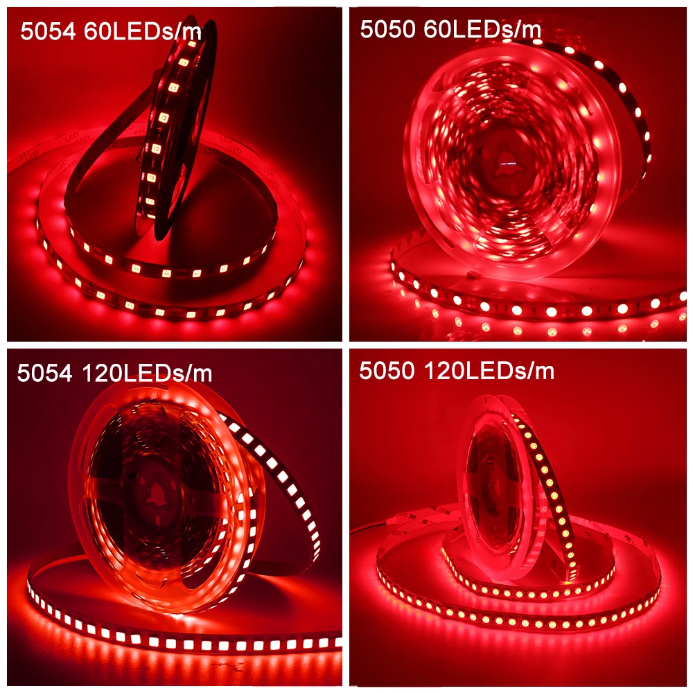 5M LED Strip Light SMD 5050 5054 60LED 120LED DC 12V Flexible LED Tape 9 Colors IP21/IP65/IP67 Waterproof for Home Decoration