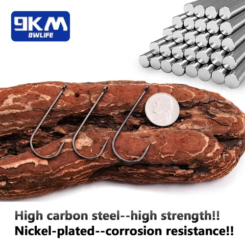 Imagen 2 del producto Anzuelos de pesca Baitholder, 25 ~ 100 Uds., vástago de púas, pico, soporte para cebo vivo, anzuelo sin compensación, anzuelo de gusano de pesca, agua salada y agua dulce