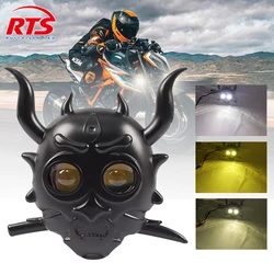 18W Motorcycle Spotlights LED Cool Design Dual Color White Yellow Auxiliary Flash Fog Lamp Headlight Universal For Buggy Car