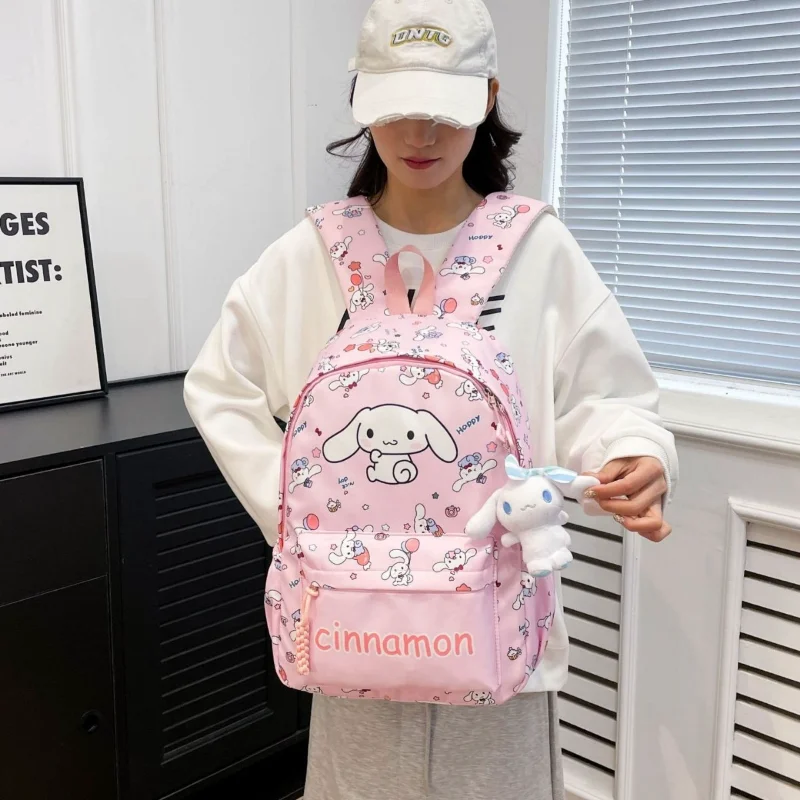 Новый Школьный Рюкзак Sanrio Cinnamoroll Babycinnamoroll, водонепроницаемый, с мультяшным принтом, милый и легкий, Повседневный, вместительный рюкзак