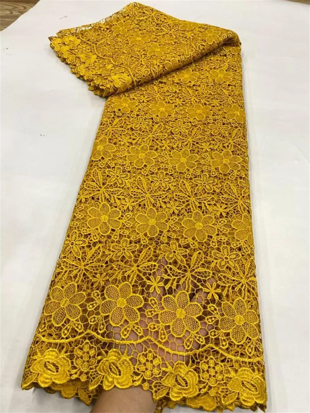 

2025 African Nigerian High-Quality Embroidery Mesh Lace Fabric French Tulle Sequins for Wedding Party Dresses 5 Yards JL519