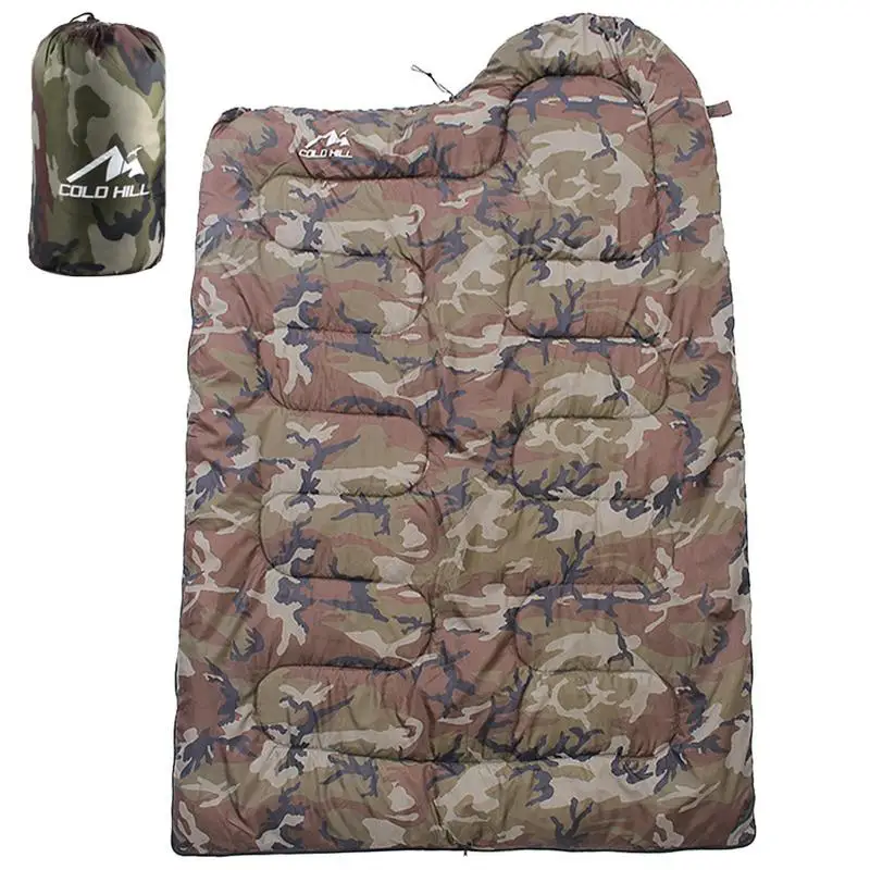 Camouflage Sleeping Bag Waterproof Hiking Sleeping Bag Cotton Quilt Portable Winter Camping Envelope Sleeping Bag