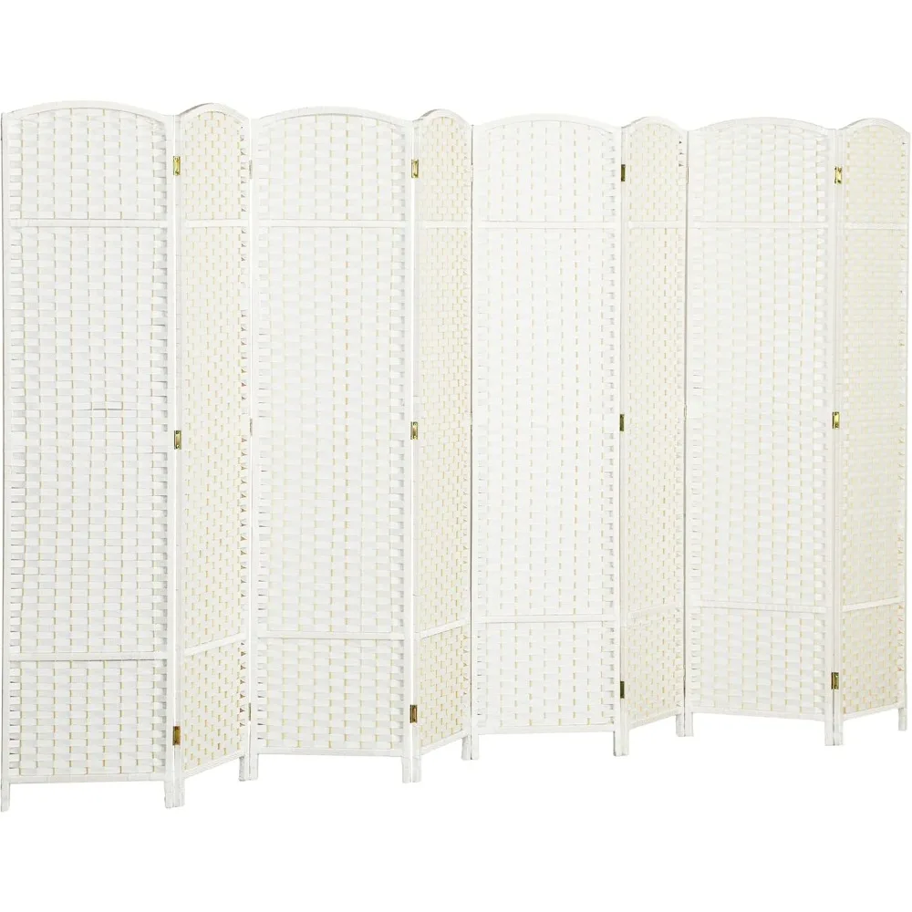 

Room Divider, 8 Panel Folding Privacy Screen, 5.6' Tall Freestanding Wall Partition for Home Office, Bedroom, White
