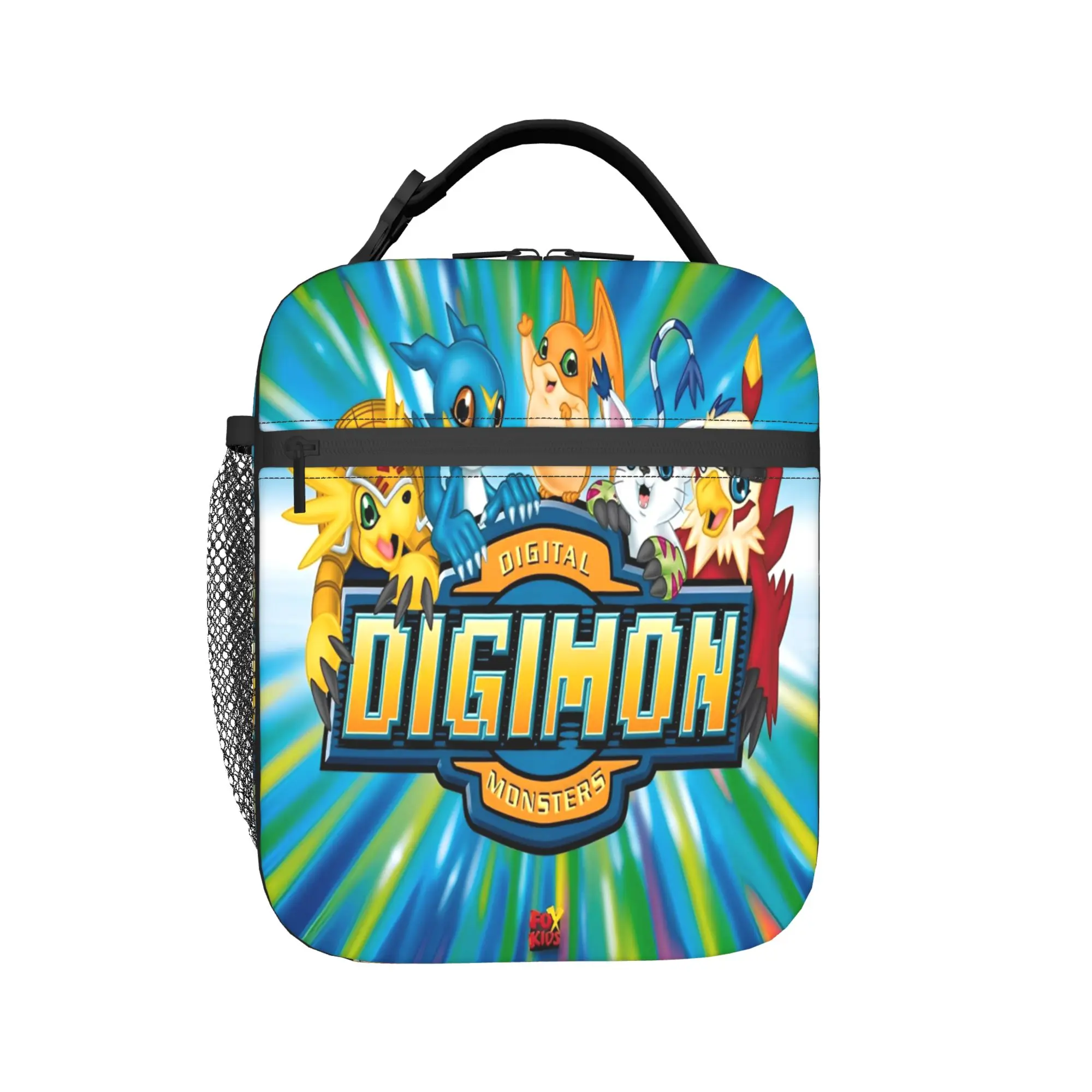 

Digital Monster Digimon Insulated Lunch Bag for Men Women Storage Food Box Reusable Thermal Cooler Bento Box For Travel
