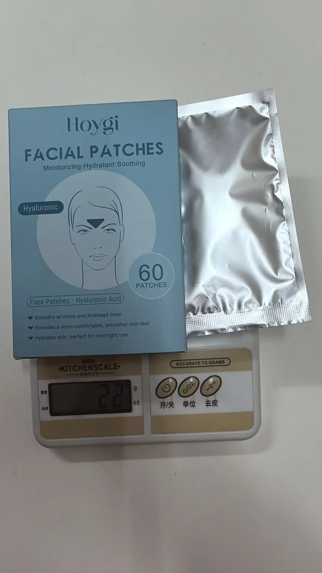 Hyaluronic Acid Facial Patches - 60 Pcs Moisturizing Face Patches, Smooth Wrinkles & Forehead Lines, Overnight Hydrating