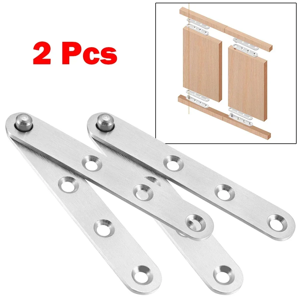 2pcs Door Pivot Hinge 100mmx16mmx11mm Stainless Steel 360 Degree Rotatable Furniture Hinges Household Hardware Accessories