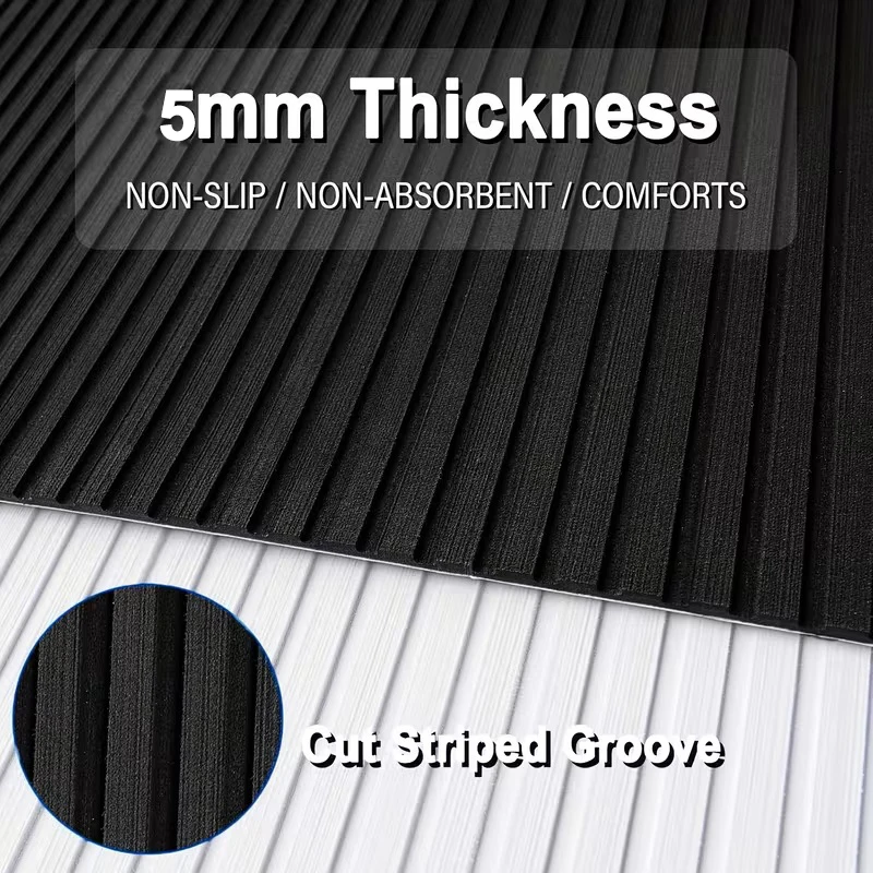 240*45cm EVA Foam Teak Floor Mat Anti-Slip Self-Adhesive Pad Cuttable Waterproof Marine Carpet for Boat Deck RV Yacht Kayak Surf