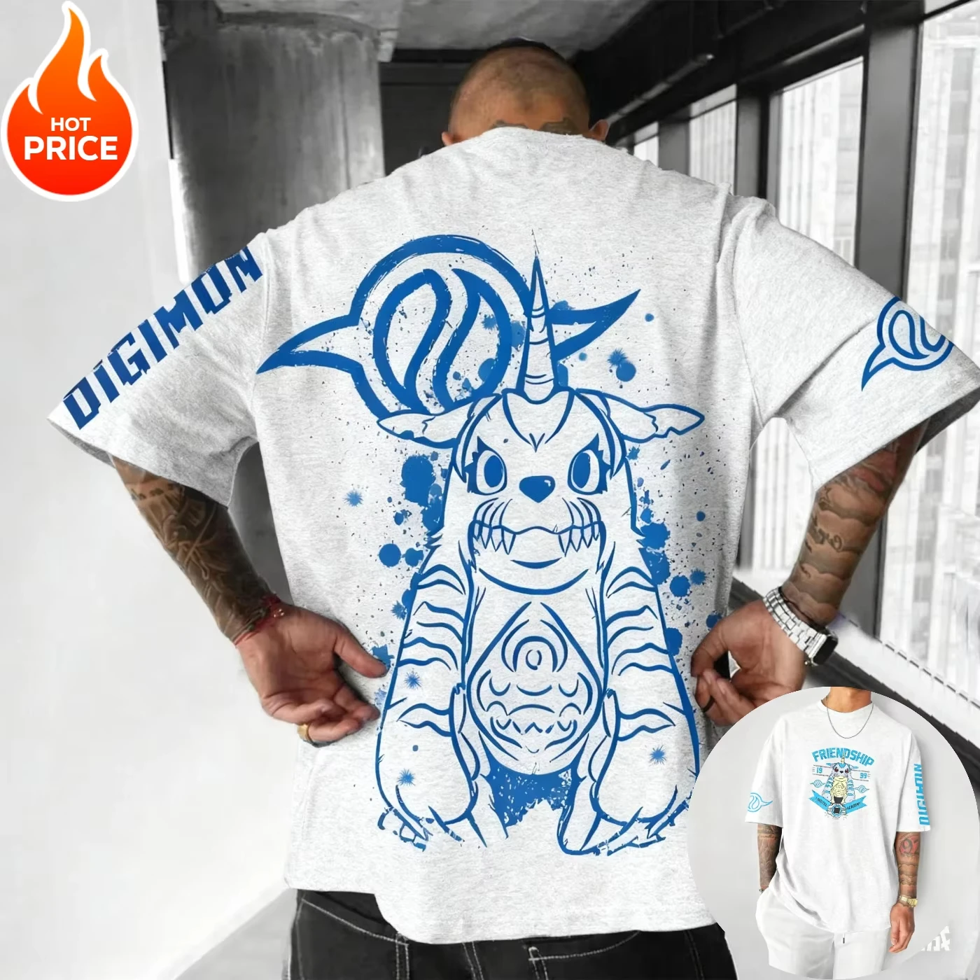 เสื้อยืดลายการ์ตูนดิจิมอน กาบูมอน อนิเมะ 2026 สไตล์ฮาราจูกุสุดฮิต เสื้อวินเทจแนวสตรีทสำหรับผู้ชาย เสื้อยืดลำลองสำหรับผู้หญิง เสื้อยืดแขนสั้นผ้าฝ้ายสำหรับเล่นกีฬา