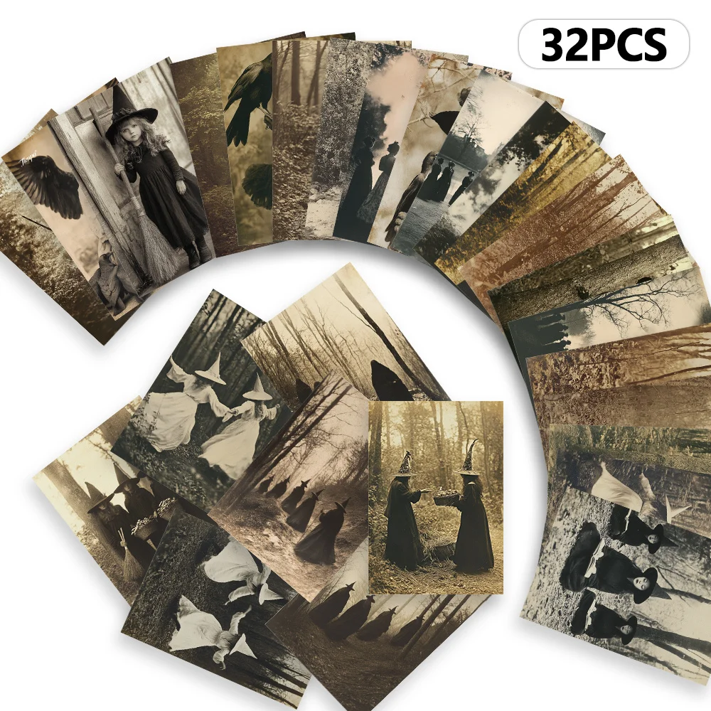 

32pcs,old textured vintage photo postcards, wall stickers, mailing cards, greeting cards, DIY postcards, commemorative postcards