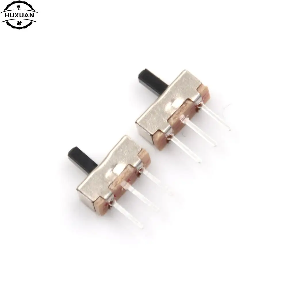 10/30pcsinterruptor On-Off Mini Slide Switch SS12D00 SS12D00G3 3pin 1P2T 2 Position High Quality Toggle Switch Handle Length:4MM