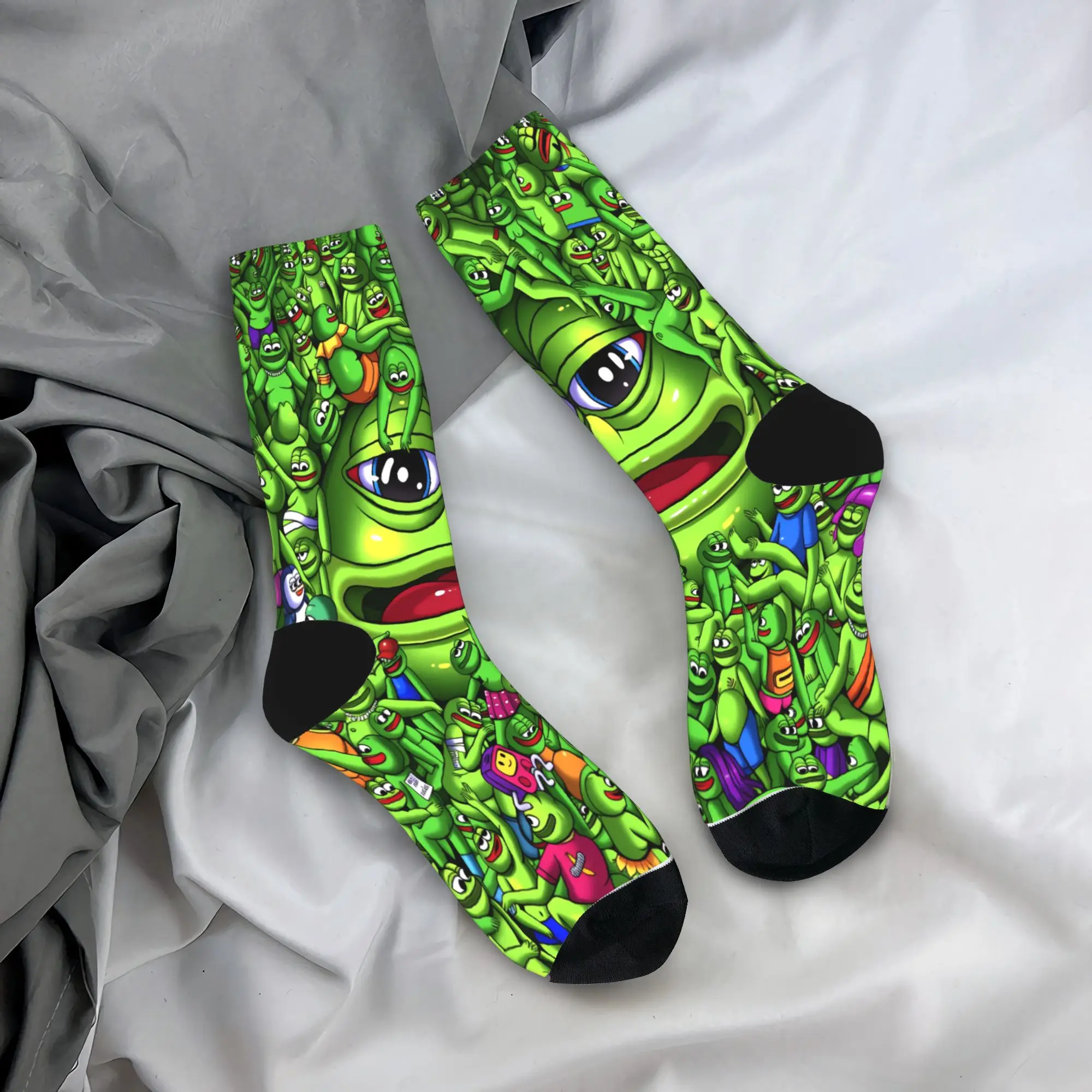 

Pepe the Frog Stockings Men's Socks Breathable Casual Socks Winter Climbing Non Slip Pattern Socks Gift