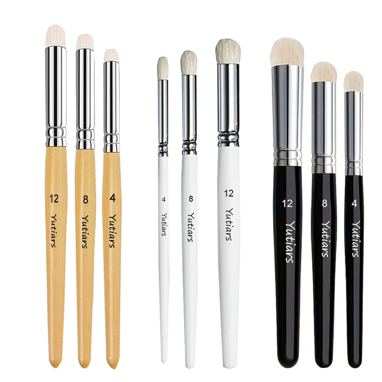 

3 Wool Paint Brushes, Professional Detail Miniature Painting Dry Brushes with Solid Wood Handle，Suitable for Miniat