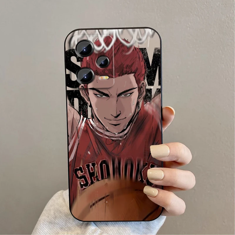 Anime S-Slam D-Dunk Sakuragis For Xiaomi Redmi Note 13 12R 12 12S Turbo 11 11T 11S 10 10S Pro Plus 5G Black Soft Phone Case