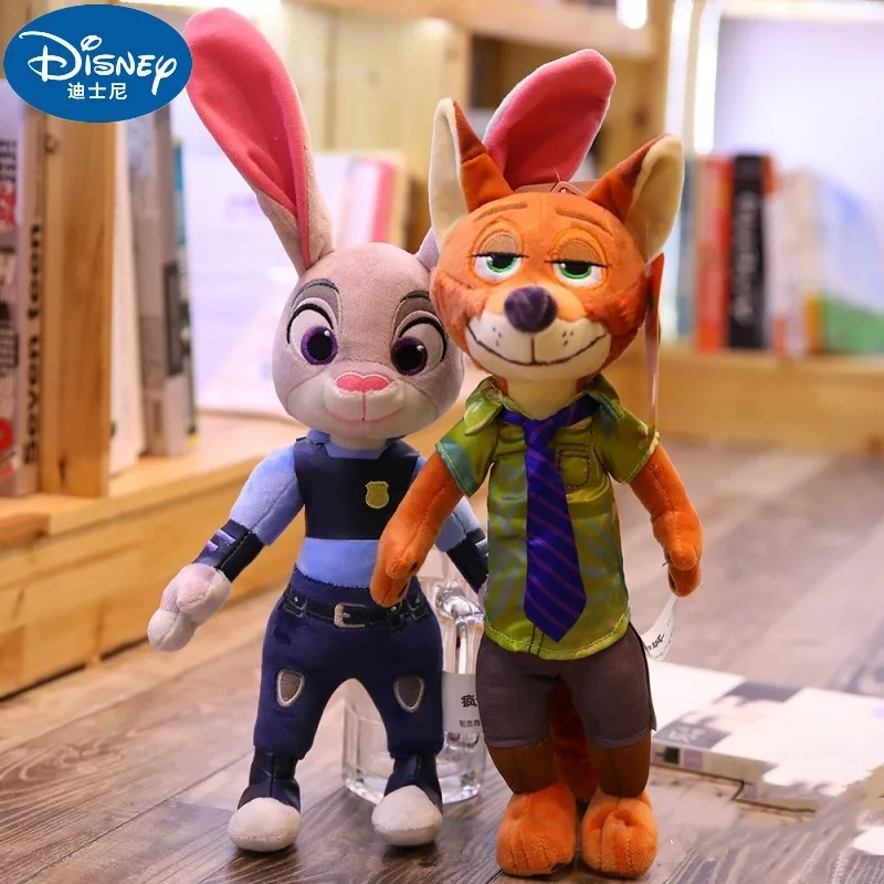 

Hot Original Disney Zootopia Movies Plush Toy Doll Kawaii Nick Wilde Judy Hopps Stuffed Zootropolis Plushie Model Children Gift