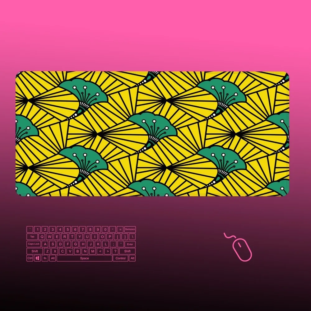 African Wax Print Design Mousepad Gaming 400x900 Locking Edge Big Gamer Large Rubber Art Computer Mousepad Laptop Desk Mat