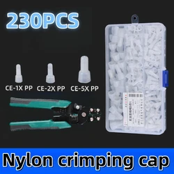 230 Pcs Boxed Nylon Crimp Cap Closed Terminal Quick-connect Wire Terminal Wire Connector CE-1 CE2 CE5 Safety Bullet Terminal Cap