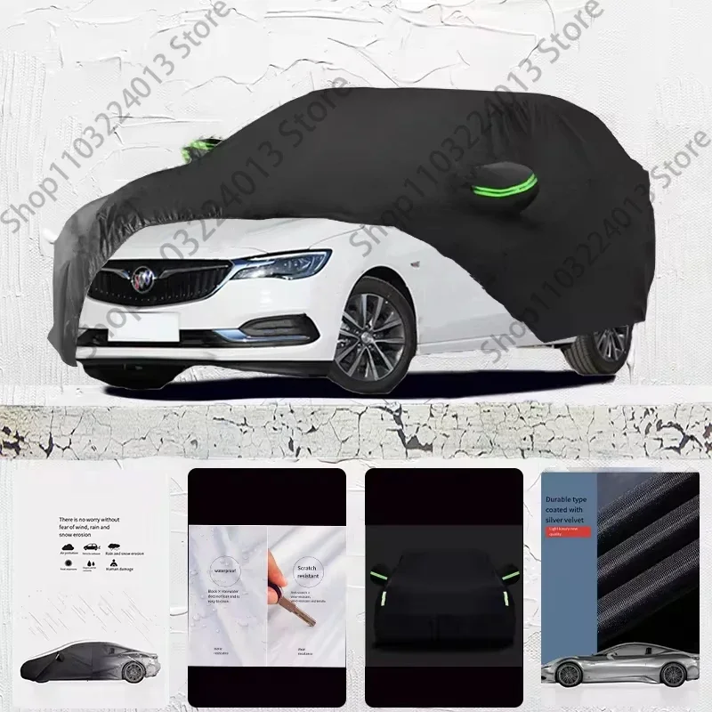 For Buick GL6 Exterior Car Cover Outdoor Protection Full Car Covers Waterproof Sunshade Anti UV Snow Cover Car cover Black