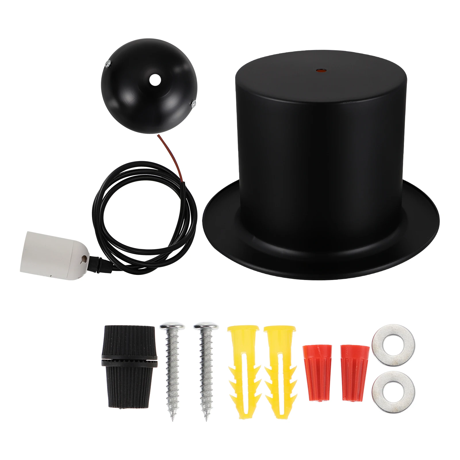 

Ceiling Light Aluminum Chandelier Creative Restaurant Lamps Pendant Scene Decor Black Bar Hat Hanging