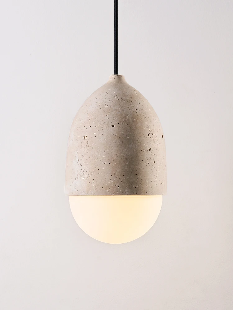 Imagem -02 - Vintage Led Pendant Lamp Bedside Bedroom Cream Wabi Sabi Estilo Light Stone Chandelier Nut Lighting Creative Home Decoration