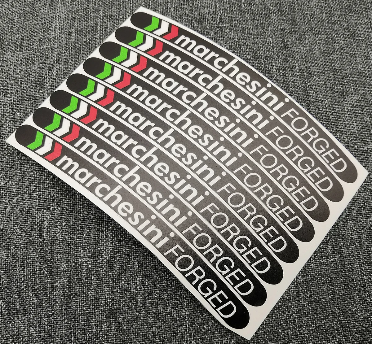 8X Marchesini FORGET Motorcycle Wheel Decals Rim Stickers Set Laminated For Ducati Aprilia RC8 848 1098 1198