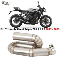 For Triumph Street Triple 765 S R RS 2017 - 2023 Escape Moto Muffler Modify Connect Tube 50.8mm Motorcycle Exhaust Mid Link Pipe