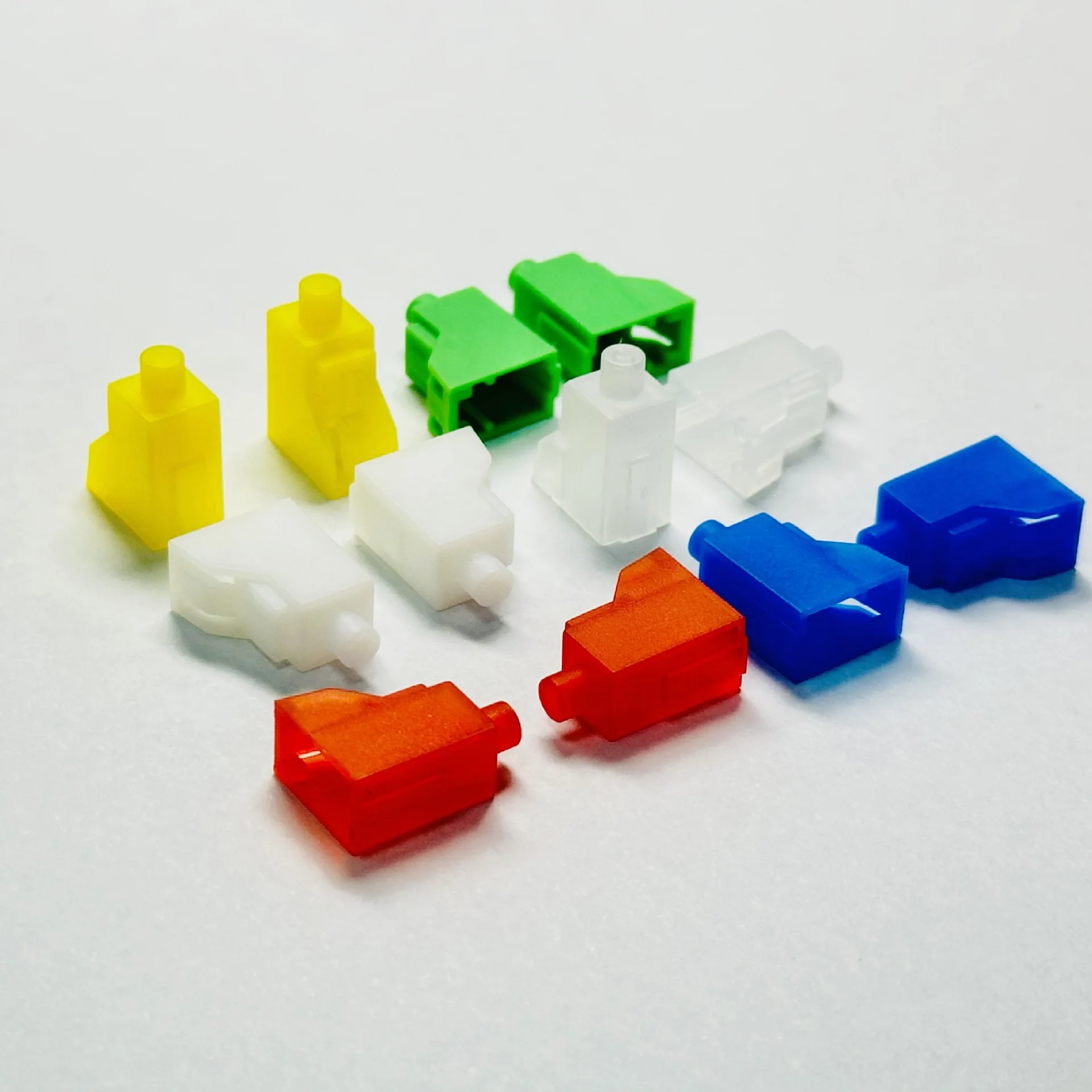 LC protective plug 1000pcs 1.25mm square full-cover LC ferrule cap high-temperature resistant fiber optic dust cap red yellow