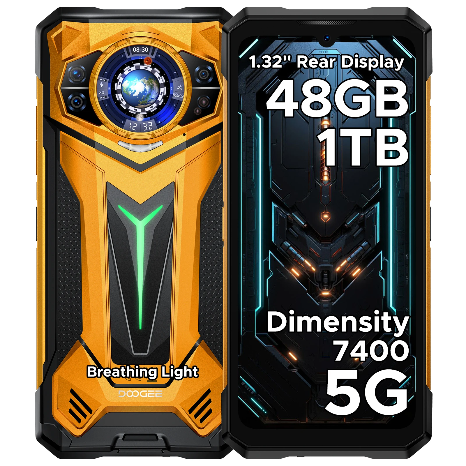 DOOGEE S200 Ultra 5G Rugged Phone 48GB+1TB 6.72'' 120Hz Display 11000mAh Battery 66W NFC Dimensity 7400 Android 15 Smartphone