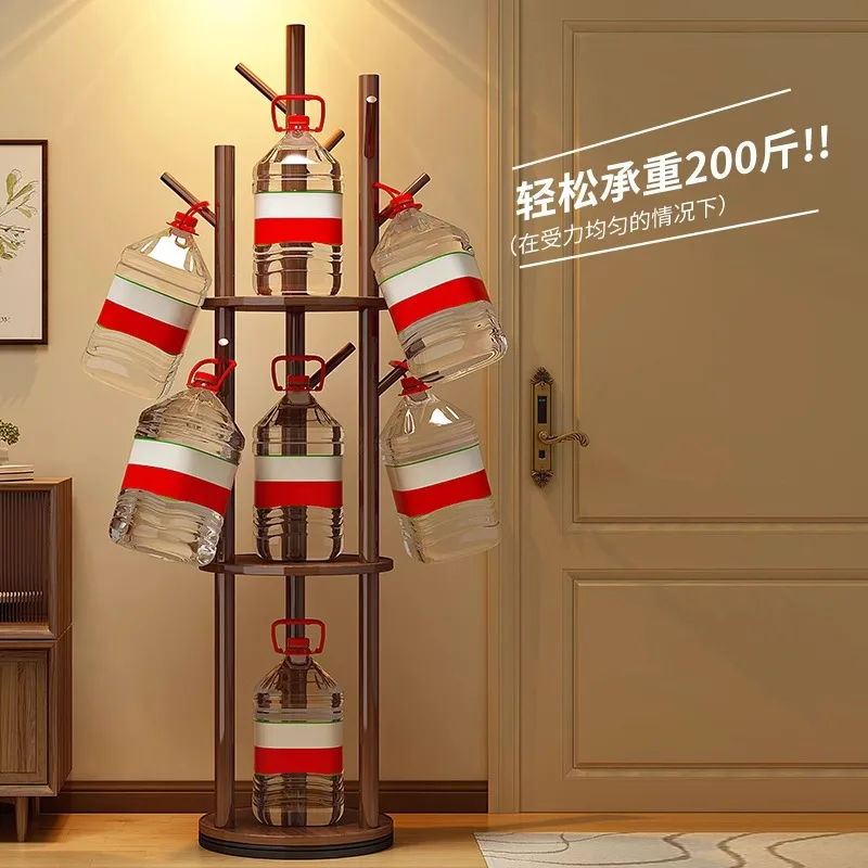 Custom. Solid Wood Rotating Coat Rack Floor Hanger Bedroom and Household Storage Rack Vertical Cloth Rack Living Room Pendant