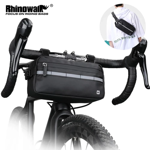 Rhinowalk-Bolso impermeable para manillar de bicicleta, bolsa de marco multifunción, mochila de hombro portátil, accesorio, novedad de 2021