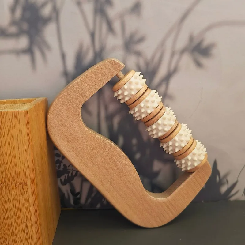 

Wooden Massager Manual Roller Massage Tool Portable Meridian Dredging Massager