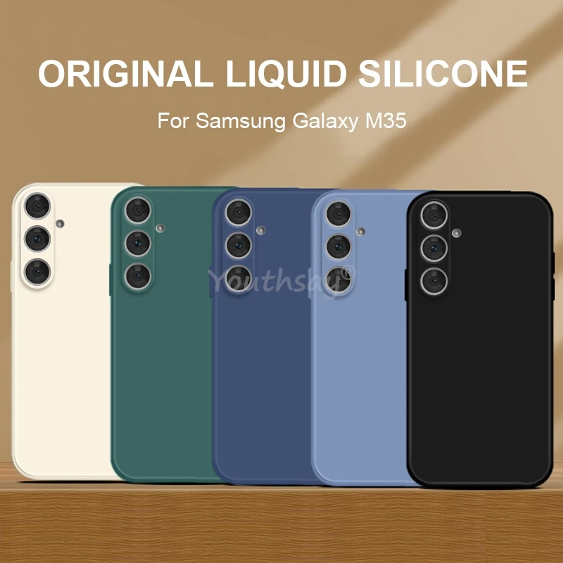 For Samsung Galaxy M35 Case Liquid Silicone TPU Plain Phone Protector Cover Samsung M35 Cover Rubber Samsung Galaxy M35 Case