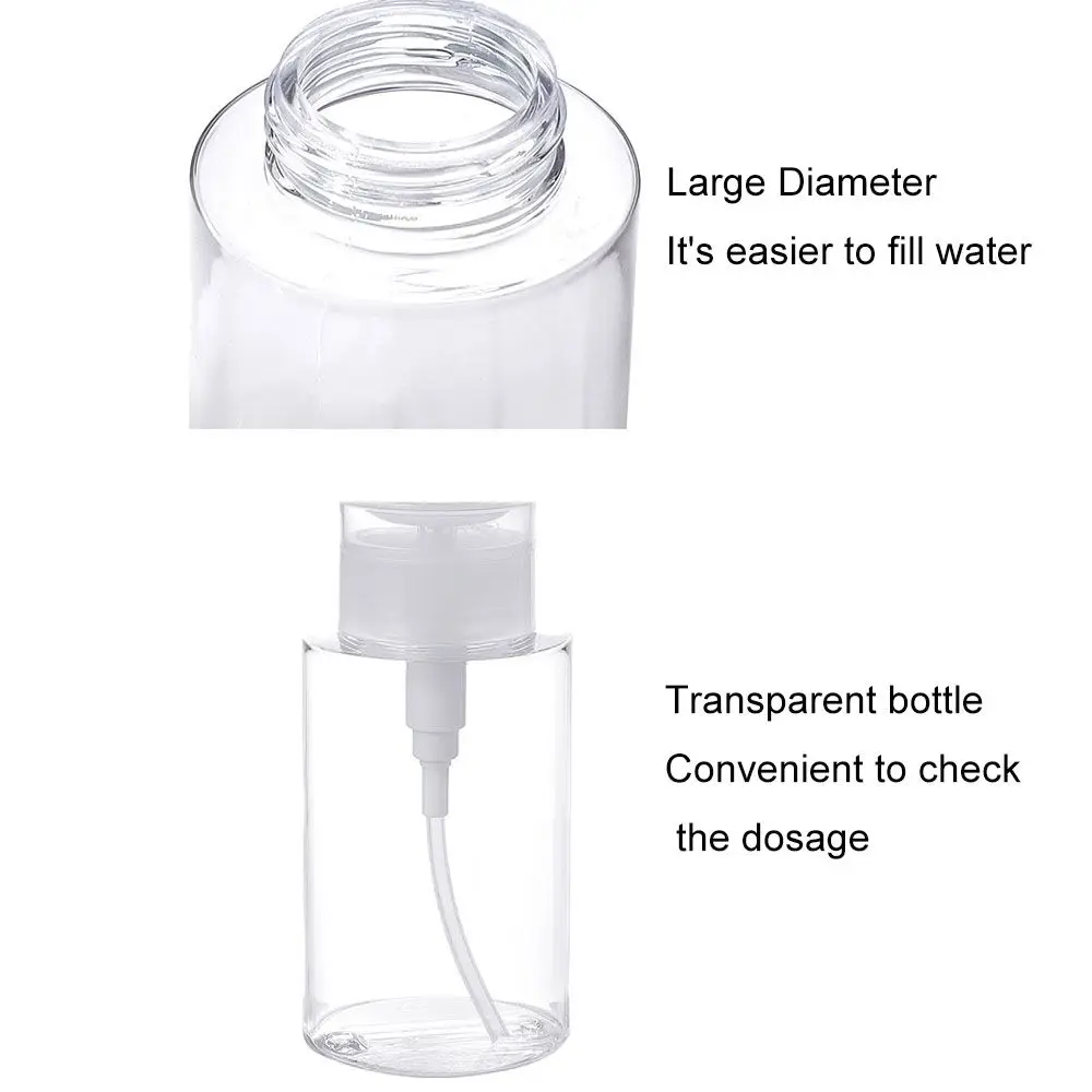Botella de prensa de contenedor recargable para uñas, dispensador de bomba vacía, botella de almacenamiento