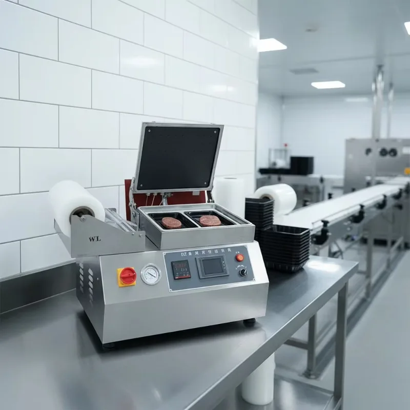 

Vacuum Film Wrapping Machine Chicken Breast Thermoform Fat-Loss Meals Beef Jerky Packing Machine