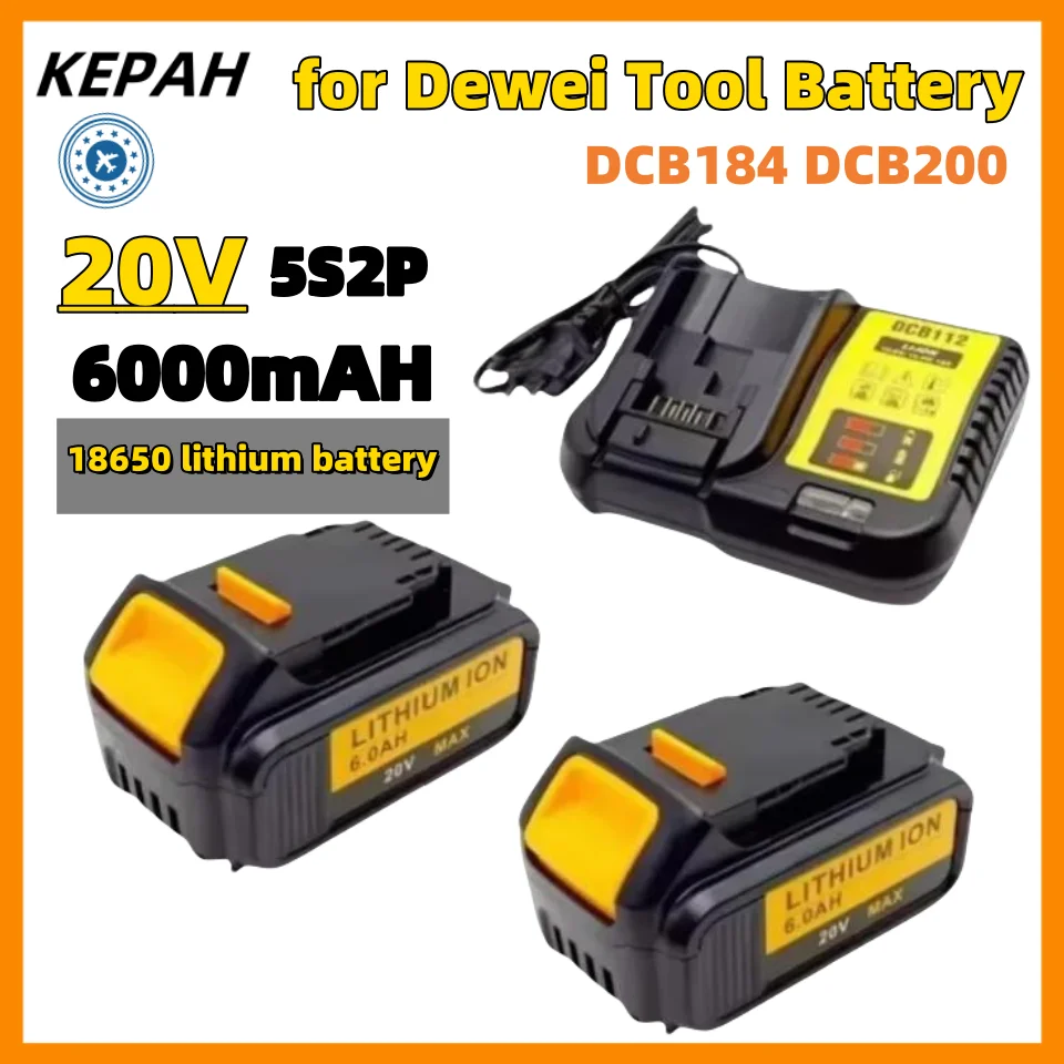 

20V 6Ah DCB203 Li ion Battery Replacement 18v 20Volt Max Lithium Ion Batteries DCB206 DCB205 DCB204 DCB200Power Tools