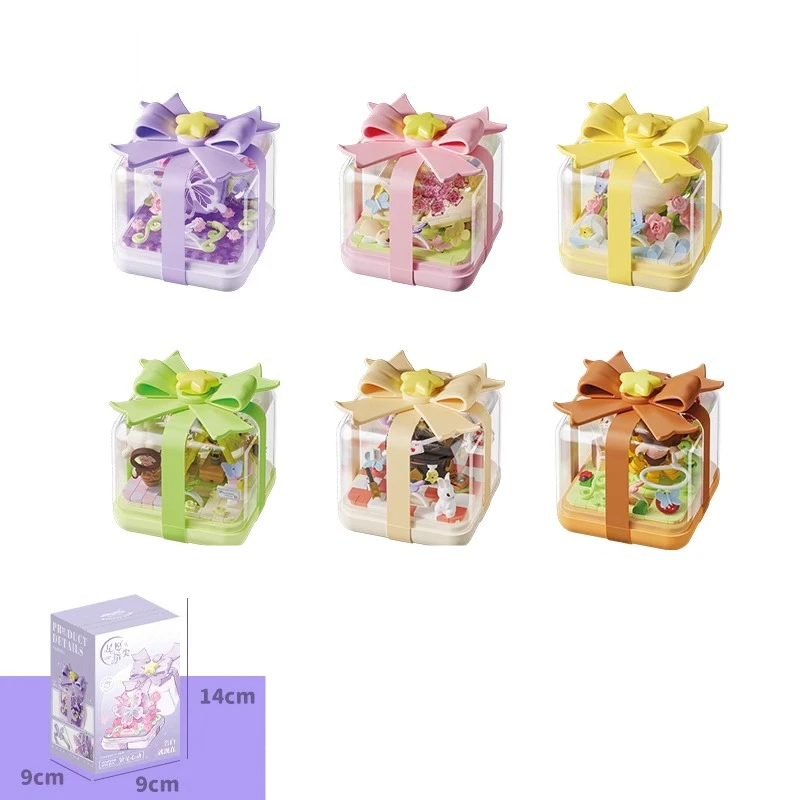 Star wish ring box building blocks proposal props small particle ornaments birthday gift assembly model kawaii children's toys