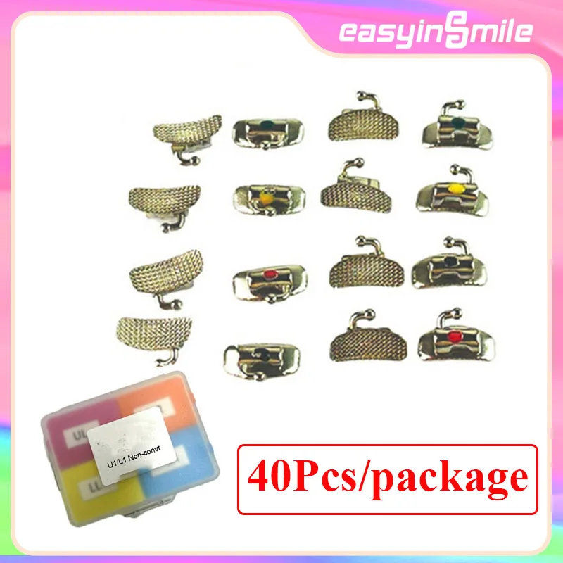 

Dental Orthodontic Buccal Molar Tubes 1st 2nd Non-Convertible Bonding 40PCS Roth/MBT 022 Brackets BracesEasyinsmile