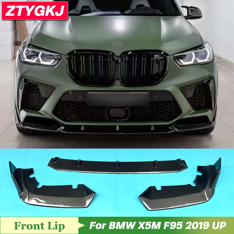 V Style High Quality Carbon Fiber Front Bumper Lip Splitters For BMW X5M F95 Tuning 2019 Up