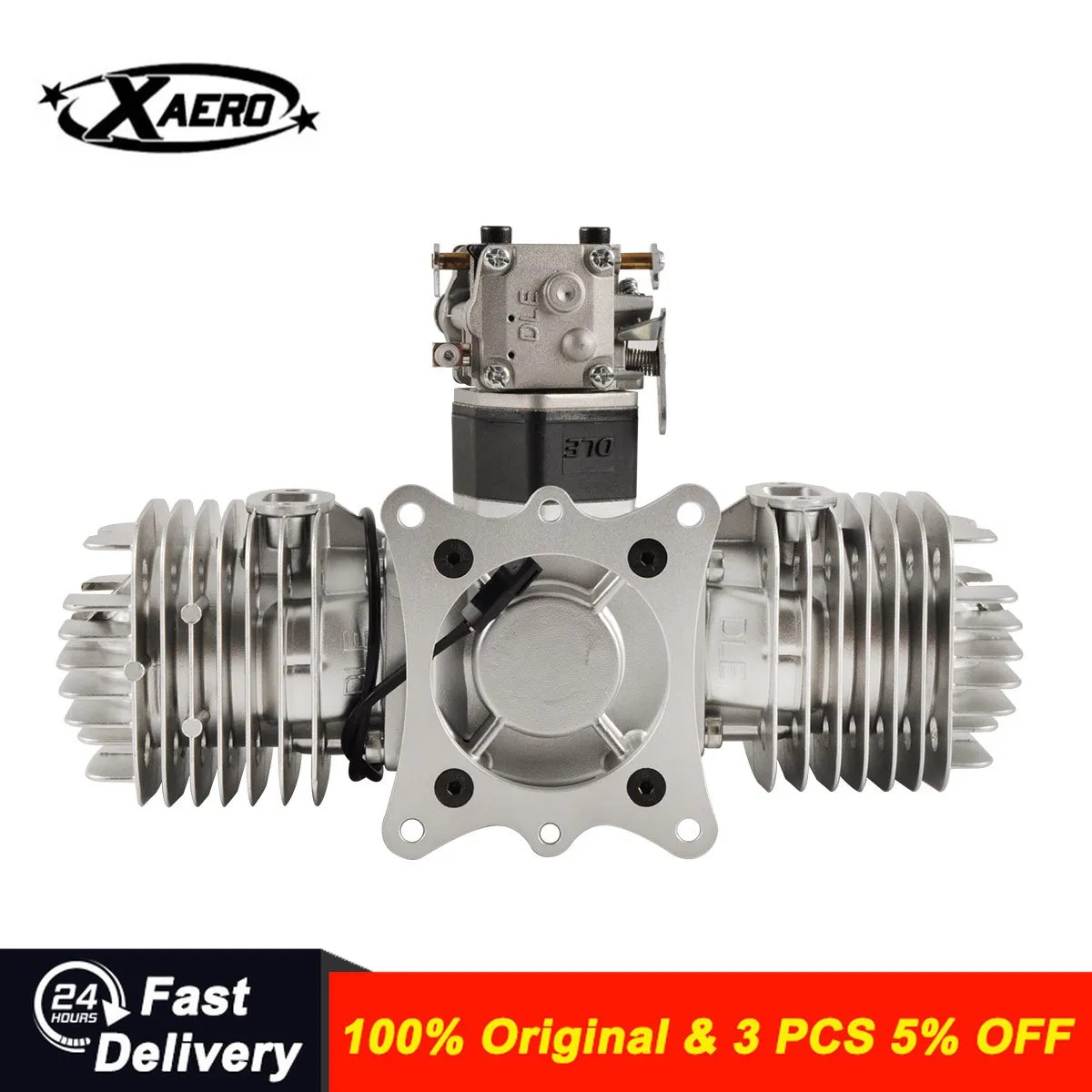 DLE 111CC Two Stroke Side Exhaust Gas Engine W/ Electric Ignition & Muffler
