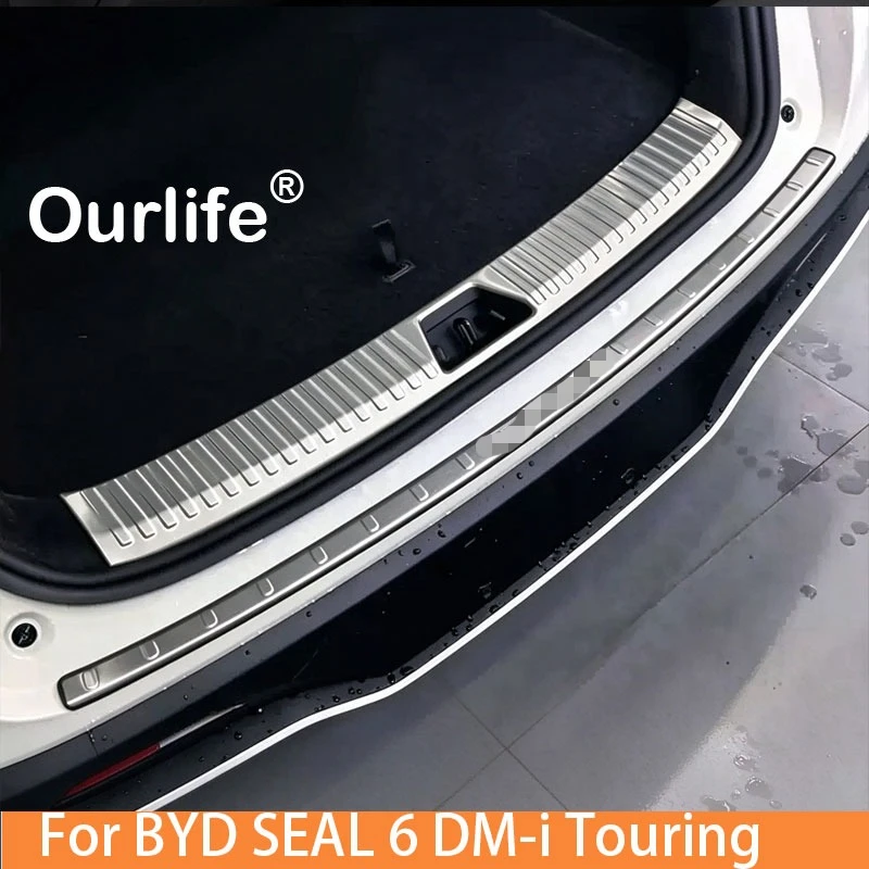 For BYD Seal 6 DM-i Touring 2026 2027 Silver Stainless Steel Inner Door Sill Protector Cover Trim Car Accessories