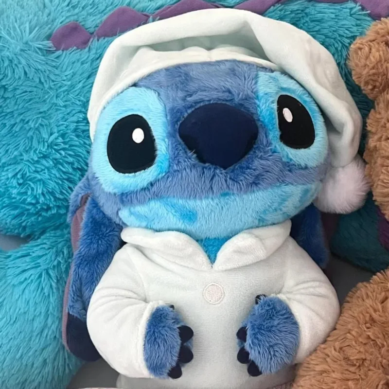 Disney Stitch Kawaii Plush Doll Anime Lilo & Stitch Cartoon Figure 30cm Pajama Cloak Stuffed Cute Toys Sleep Pillow Girl Gift