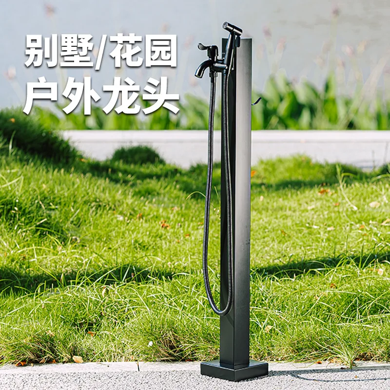 Outdoor column antifreeze faucet Simple stainless steel faucet with lock Flower watering device Villa garden floor water plug