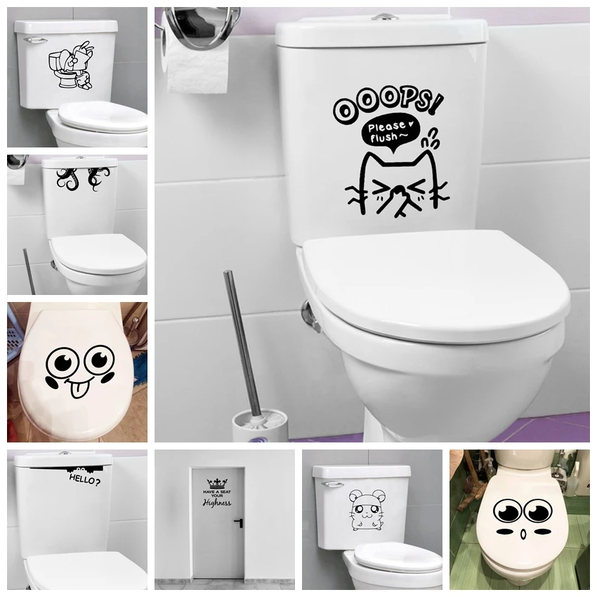 1pc  Decoration Accessories MuralsToilet Label Sticker Home Decoration Wall Sticker Background diy