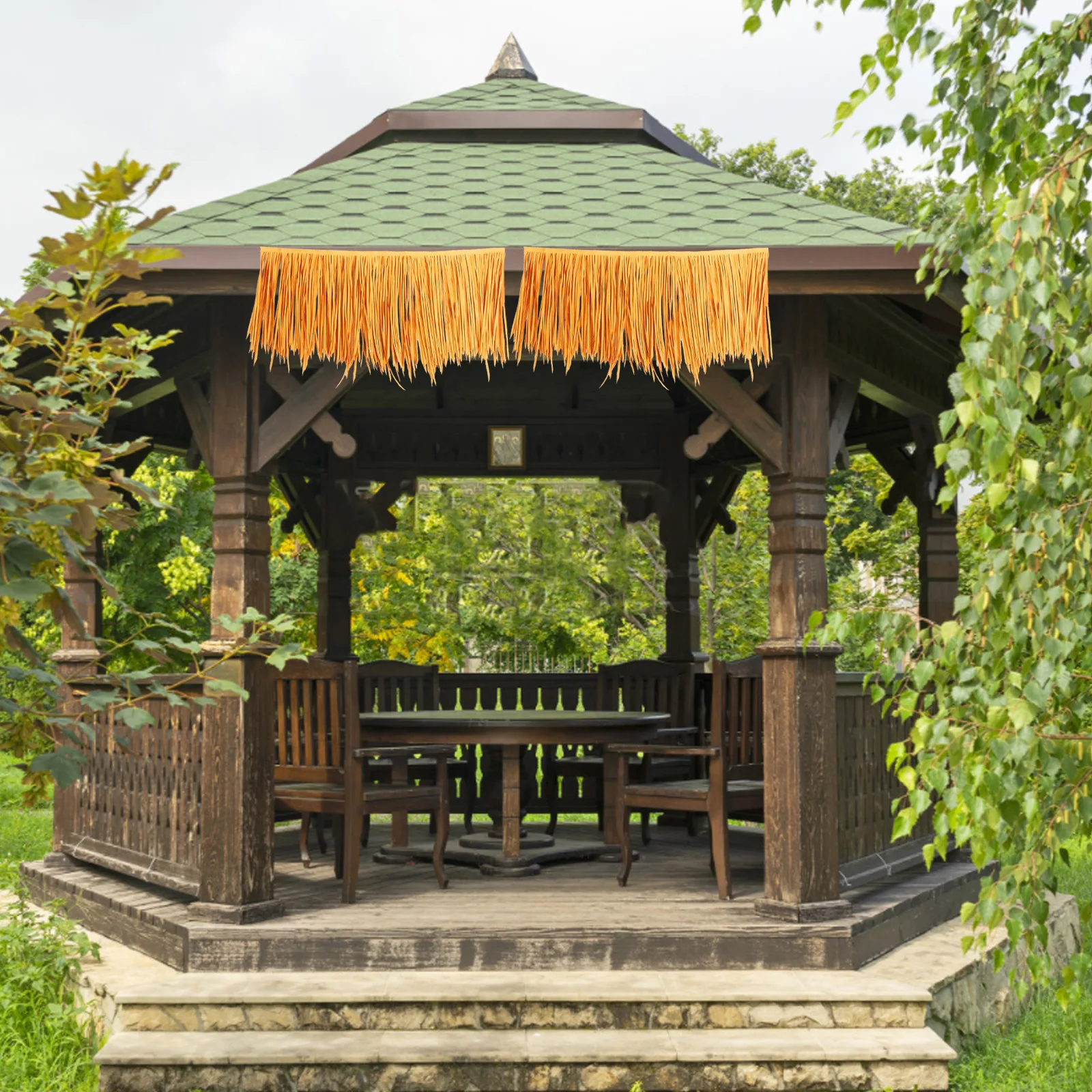 

Flame-retardant Thatch Tiles 1 Meter Artificial Straw Roof Fake Roofing Grass Decoration Garden Landscaping Outdoor Furniture