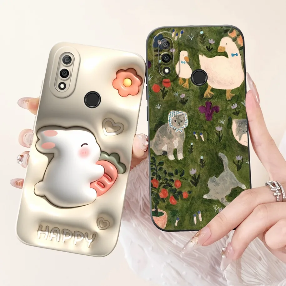 For Huawei Y7 Prime Pro 2019 Case Cute Cartoon Shockproof TPU Soft Silicone Phone Back Cover For Huawei Y7 Y 7 2019 DUB-LX1 Case