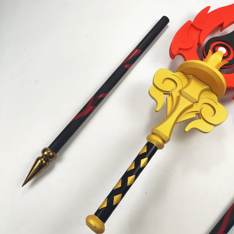 วิกผม genshin impact hutao เจ้าหน้าที่อาวุธของ Homa COSPLAY props เกมคอสเพลย์ TAO spear วิกผมยาวอุปกรณ์ประกอบฉากงานปาร์ตี้