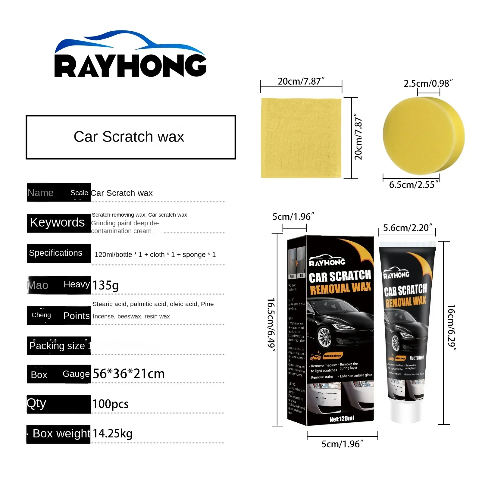 Car Scratch Repair Paste New Car Scratch Remover for Vehicles Premium Scratch Remover Kit with Wipe Sponge for Vehicles