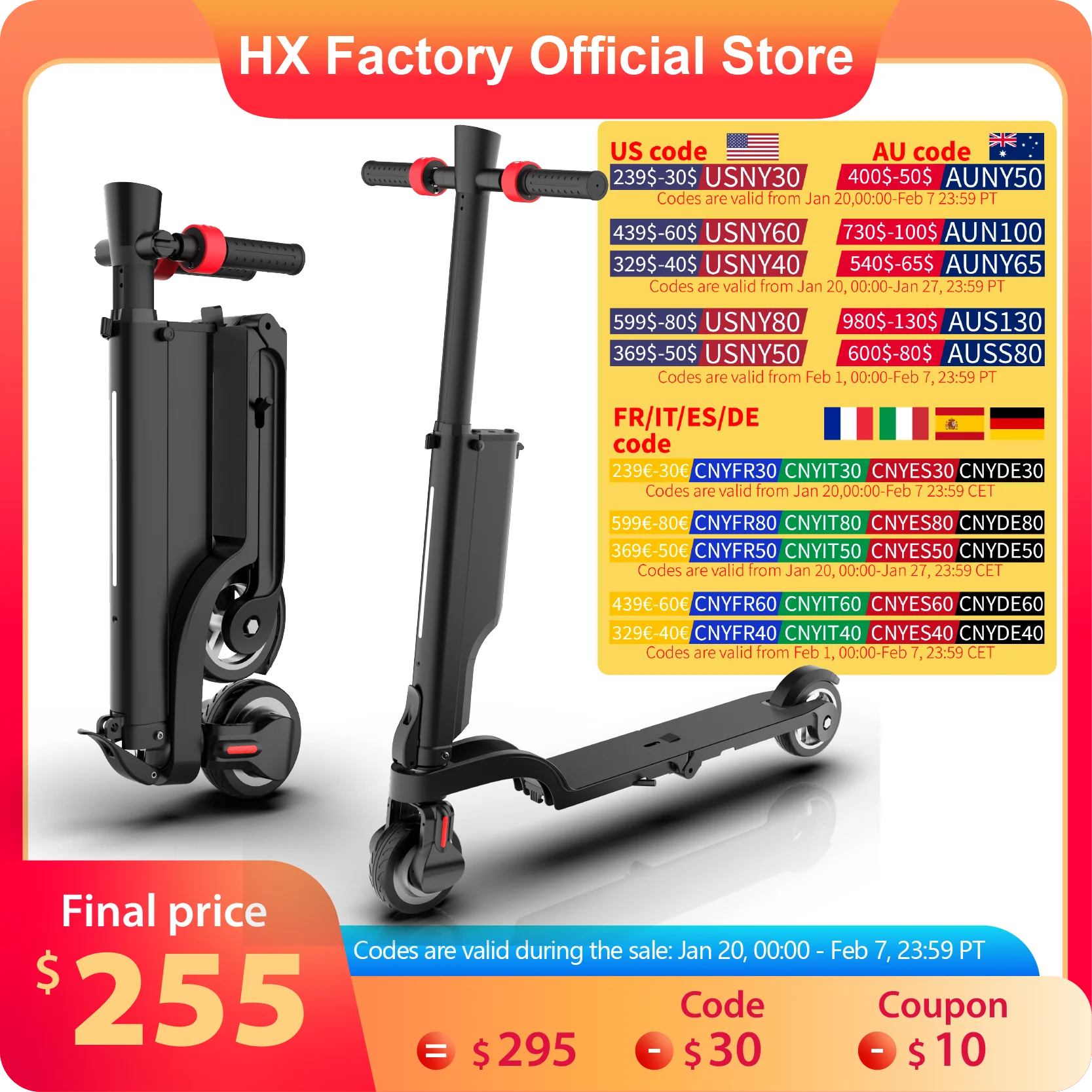 HX Electric scooter Foldable 7.5A 350W 25KM/H electric scooters 36V EScooters 5.5 Inch E Scooter For Adults