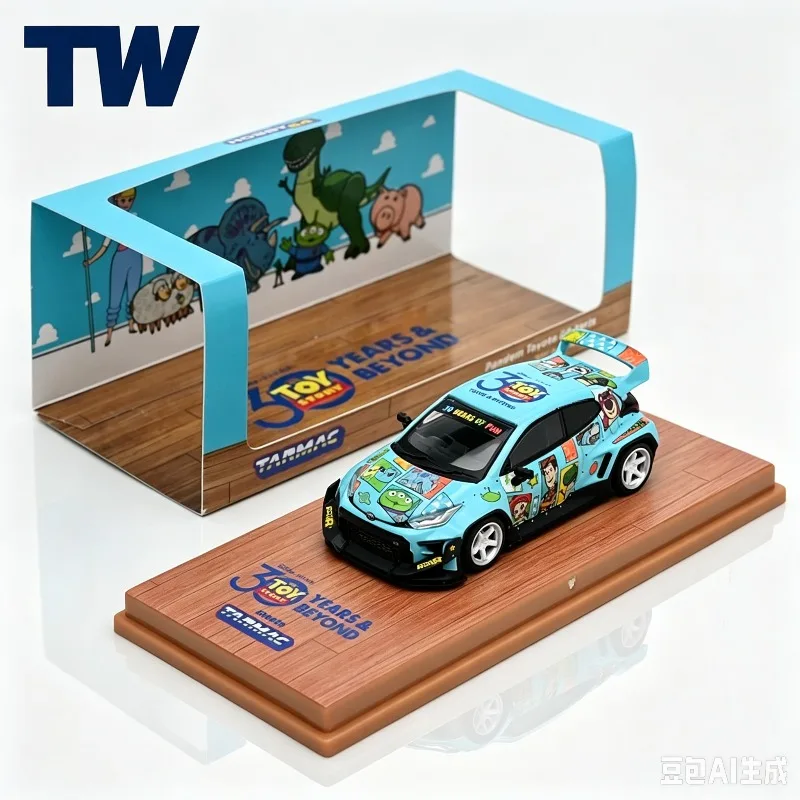 TW 1:64 Rocket Rabbit Toyota GR Yaris Anime 30th Anniversary Coating Alloy Car Model, Adult Collectibles, Festival Gifts,